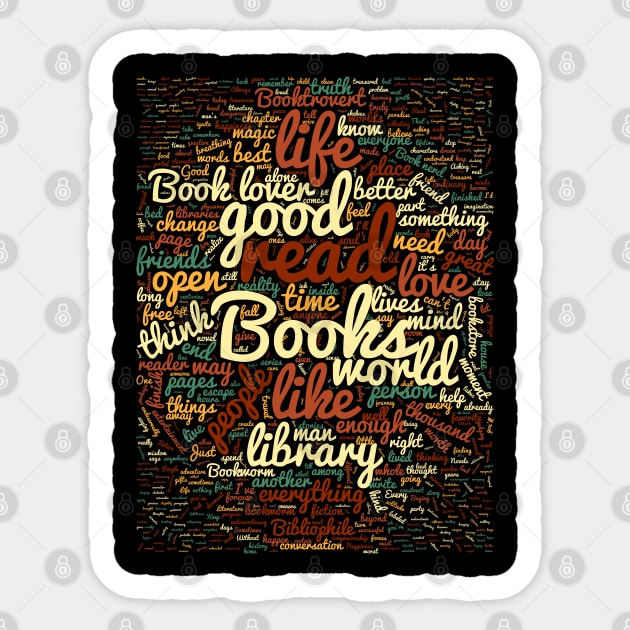 Book lovers' wordcloud Sticker by All About Nerds